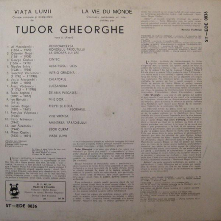 Tudor Gheorghe - Viața Lumii(Disc Vinil) [1]