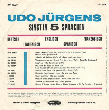 Udo Jürgens - Merci Chérie, (Disc Vinil) [1]