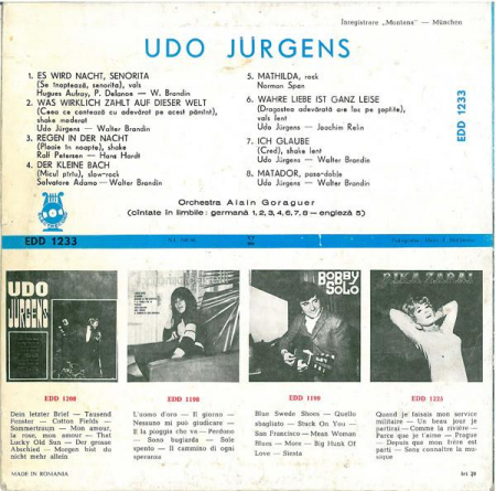 Udo Jürgens - Udo Jürgens, (Disc Vinil) [1]