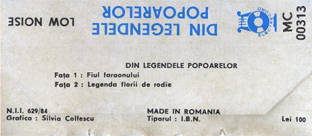 Unknown Artist - Din Legendele Popoarelor: Fiul Faraonului / Legenda Florii De Rodie (Caseta Audio) [1]