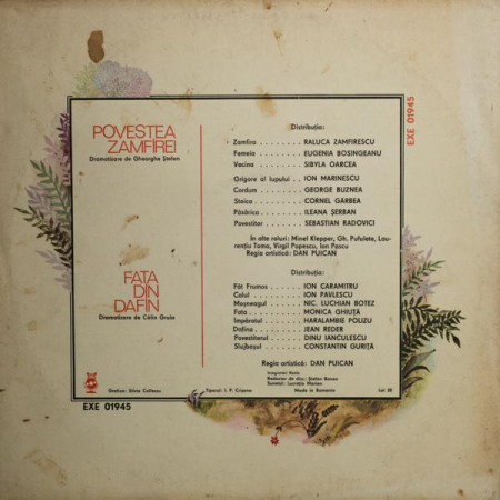 Unknown Artist - Povestea Zamfirei / Fata Din Dafin (Disc Vinil) [1]
