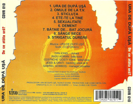 Ura De După Ușă – De Ce Atâta Ură?, (CD) [1]