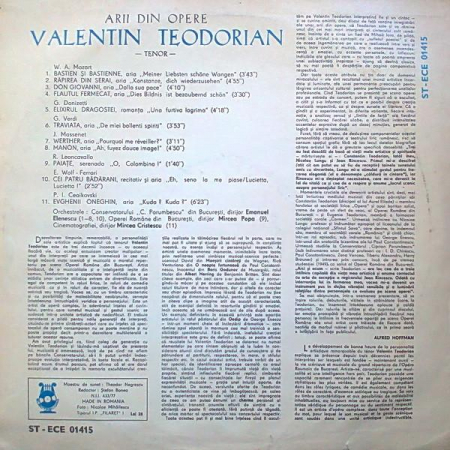 Valentin Teodorian - Arii Din Opere, (Disc Vinil) [1]