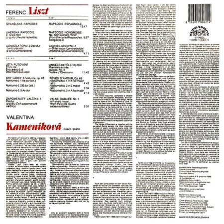 Valentina Kameníková - Kameníková Plays Liszt (Disc Vinil) [1]
