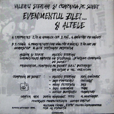 Valeriu Sterian - Evenimentul Zilei... Și Altele, (Disc Vinil) [1]