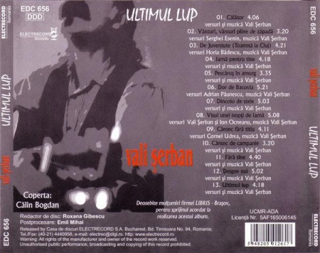 Vali Șerban - Ultimul Lup, (CD) [1]