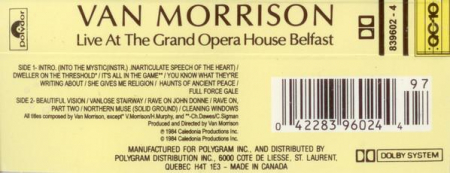 Van Morrison - Live At The Grand Opera House Belfast , (Casetă Audio) [1]