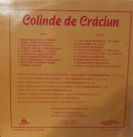 Various – Colinde De Crăciun (VINIL) [1]