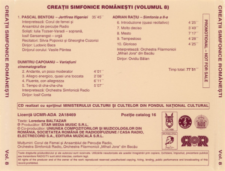 Various – Creații Simfonice Românesti 8 Romanian Symphonic Works (CD), (CD) [1]