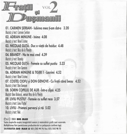 Various – Frații Și Dușmanii Vol 2 (CASETA) [1]