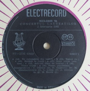Discuri vinil - Various – Melodii '81 Concertul Laureaților 2 Februarie 1982 (VINIL)
