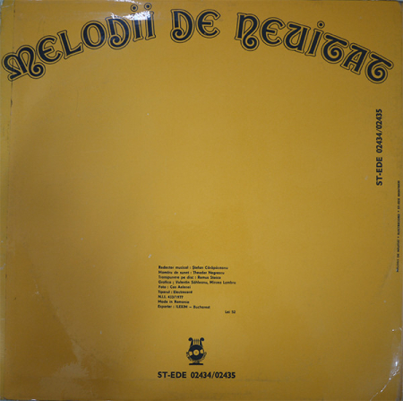 Various – Melodii De Neuitat (...Din Tezaurul Muzicii Ușoare Românești...) [1]