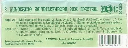 Various - Melodii Din Bucureștiul De Odinioară 3 , (Casetă Audio) [1]