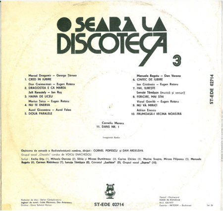 Various – O Seară La Discotecă 3 (DISC VINIL) [1]