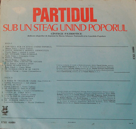 Partidul Sub Un Steag Unind Poporul (Cîntece Patriotice), (Disc Vinil) [1]