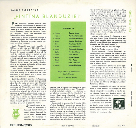 Vasile Alecsandri În Rolul Lui Horațiu: George Vraca – Fîntîna Blanduziei, (Disc Vinil) [1]