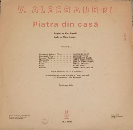 Vasile Alecsandri - Piatra Din Casă, (Disc Vinil) [1]