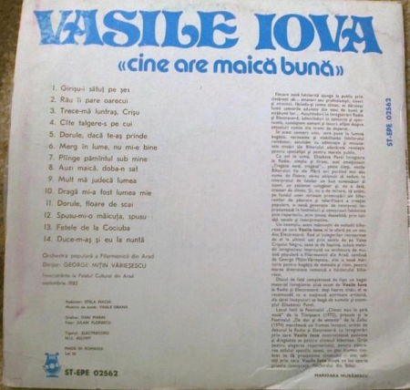 Vasile Iova - Cine Are Maică Bună, (Disc Vinil) [1]