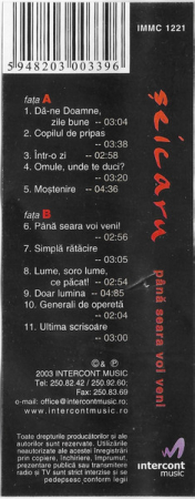 Vasile Șeicaru - Până Seara Voi Veni , (Casetă Audio) [1]