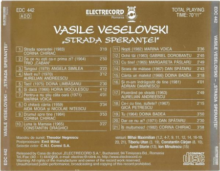 Vasile Veselovschi - Strada Speranței, (CD) [1]