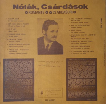 Veress Zoltán - Romanțe, Ceardașuri = Nóták, Csárdások, (Disc Vinil) [1]