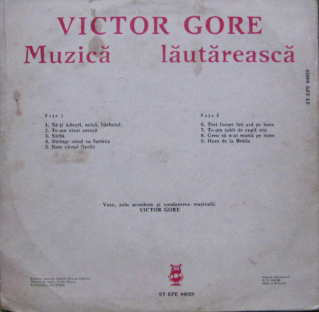 Victor Gore – Muzică Lăutărească (VINIL) [1]