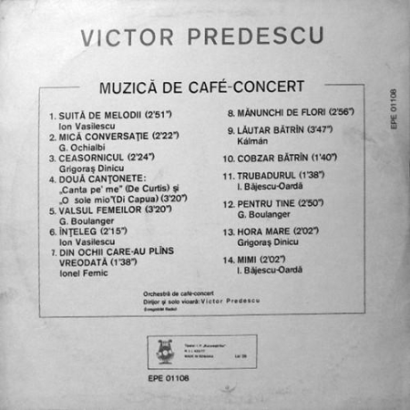 Victor Predescu - Muzică De Café-Concert (Disc Vinil) [1]