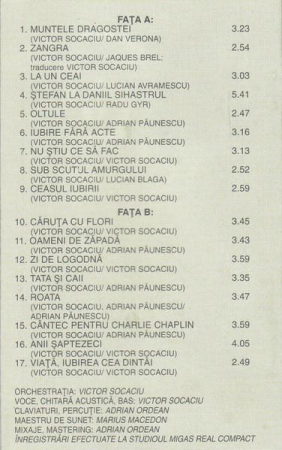 Victor Socaciu - Best Of, (Casetă Audio) [1]
