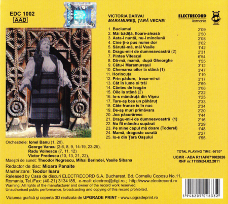 Victoria Darvai – Maramureș, Țară Veche! (CD), (CD) [1]