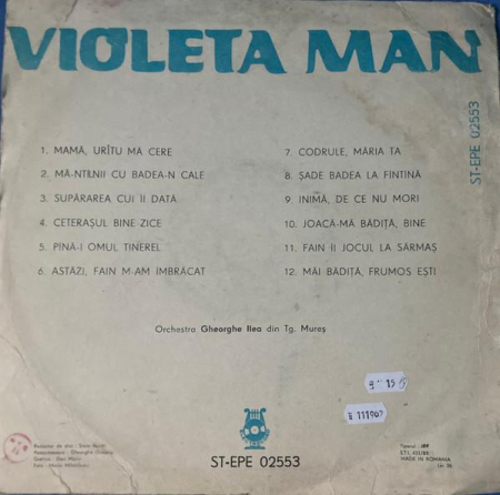 Violeta Man - Mamă, Urîtu Mă Cere (Disc Vinil) [1]