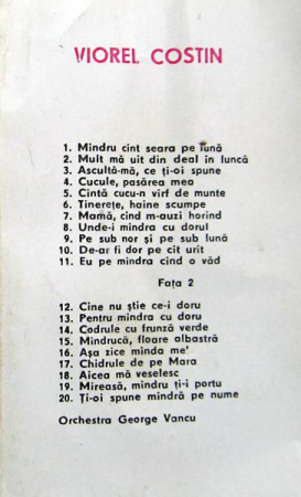 Viorel Costin - Mîndru Cînt Seara Pe Lună, (Casetă Audio) [1]