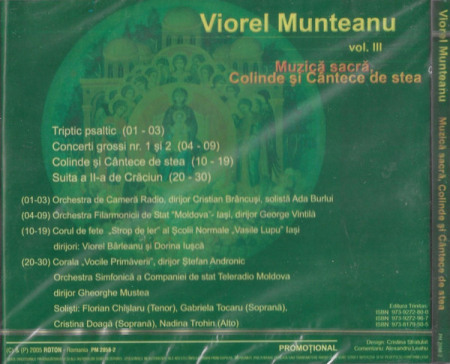 Viorel Munteanu – Vol. III Muzică Sacră, Colinde Și Cântece De Stea (CD) [1]
