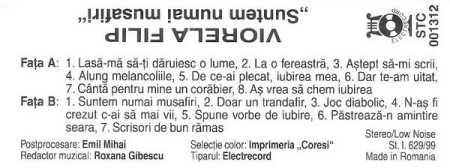 Viorela Filip - Suntem Numai Musafiri, (Casetă Audio) [1]