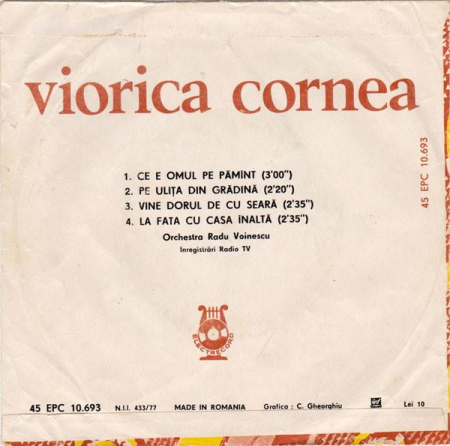Viorica Cornea - Ce E Omul Pe Pămînt (7 Inch), (Disc Vinil) [1]