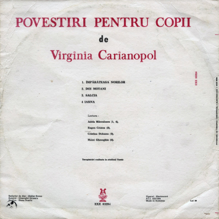 Virginia Carianopol – Povestiri Pentru Copii (VINIL) [1]
