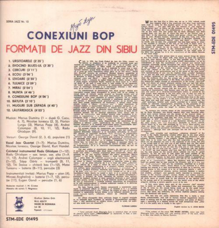 Vocal Jazz Quartet - Conexiuni Bop - Formații Sibiene De Jazz, (Disc Vinil) [1]