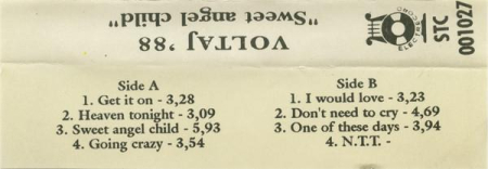 Voltaj '88 - Sweet Angel Child, (Casetă Audio) [1]