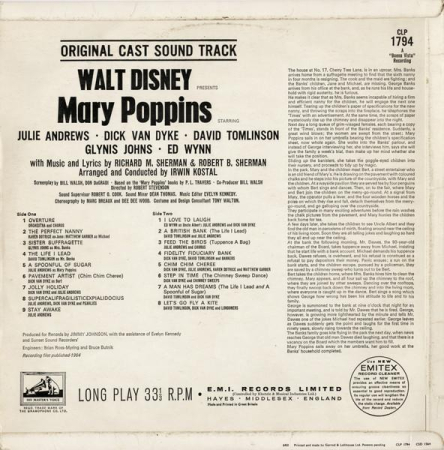 Walt Disney's Mary Poppins: Original Cast Sound Track (Disc Vinil) [1]