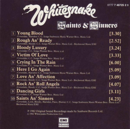 Whitesnake - Saints & Sinners , (CD) [1]