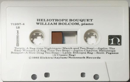 William Bolcom - Heliotrope Bouquet Piano Rags, (Casetă Audio) [1]