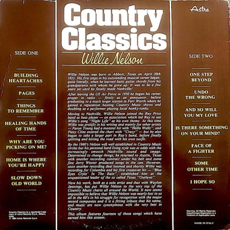 Willie Nelson - Country Classics (Disc Vinil) [1]