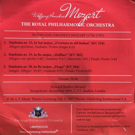 Wolfgang Amadeus Mozart - Colecțiile Cotidianul. Simfonica 2, (CD) [1]