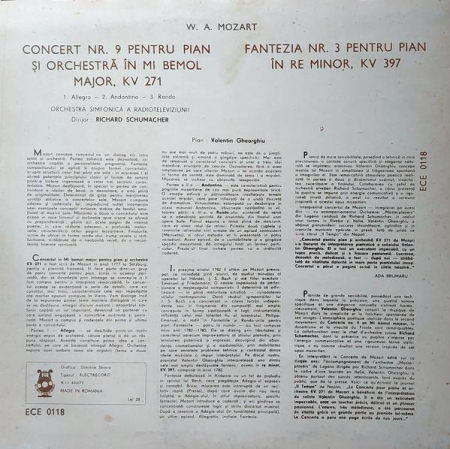 Wolfgang Amadeus Mozart - Concert Nr. 9 Pentru Pian Și Orchestră În Mi Bemol Major, (Disc Vinil) [1]