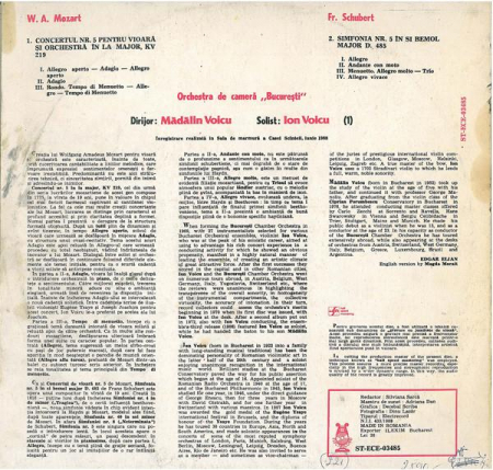 Wolfgang Amadeus Mozart - Concerto No.5 For Violin And Orchestra / Symphony No.5, (Disc Vinil) [1]