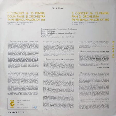 Wolfgang Amadeus Mozart - Piano Concerto No.10, Kv 365; Piano Concerto No. 22, Kv 482  (Disc Vinil) [1]