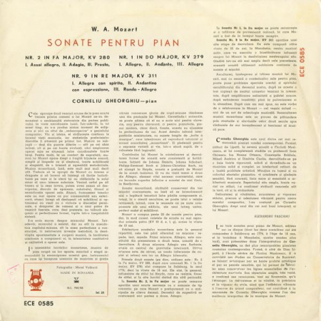 Wolfgang Amadeus Mozart - Sonate Pentru Pian, (Disc Vinil) [1]
