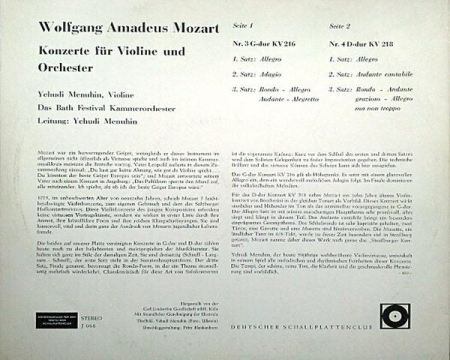 Wolfgang Amadeus Mozart - Violinkonzerte (Konzerte Für Violine Und Orchester Nr. 3 G-Dur KV 216, Nr. 4 D-Dur KV 218) [1]