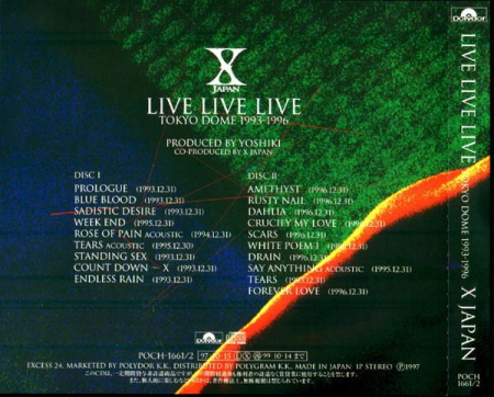 X Japan - Live Live Live Tokyo Dome 1993-1996, (CD) [1]