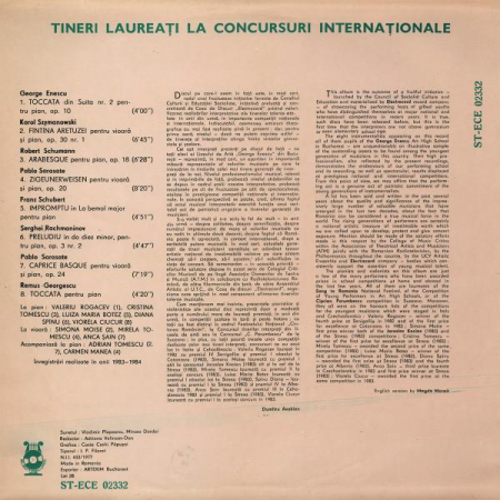 Young Laureates Of International Competitions = Tineri Laureați La Concursuri Internaționale, (Disc Vinil) [1]