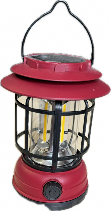Lampa de camping cu variator reincarcabila prin USB si panou solar S-27 [2]